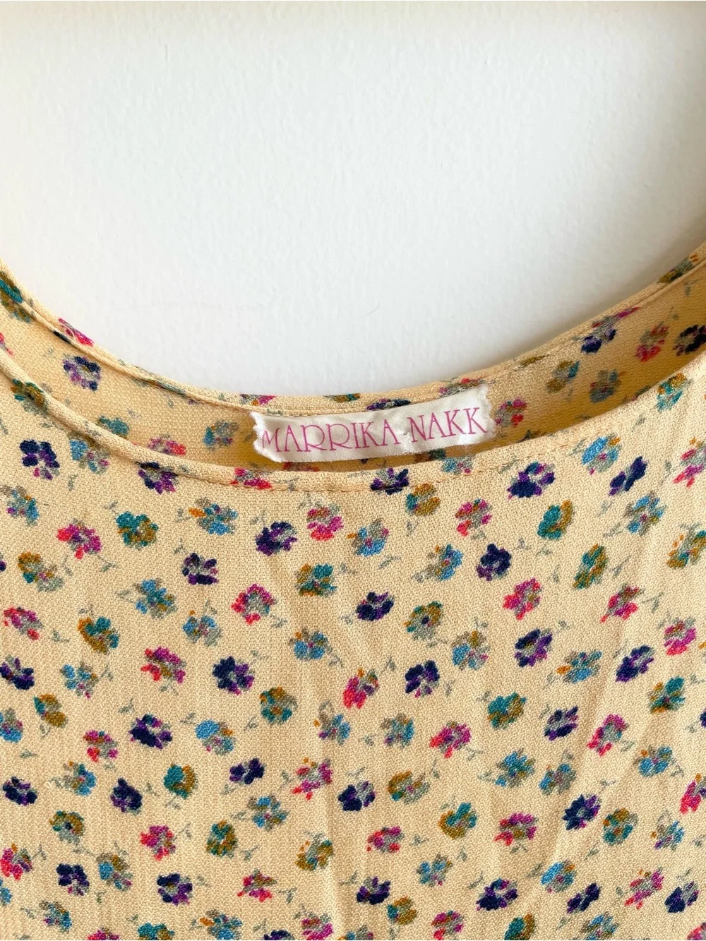 Vintage Marrika Nakk Yellow Colorful Floral Dress Sz S Western Prarie Cowgirl - Picture 3 of 5